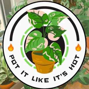 Pot It Like It's Hot logo: a potted pink-and-green plant in a circle